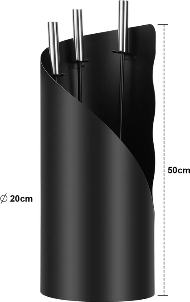 Jopassy Serviteur de Cheminée Noir 4 Pièces avec Support et Outils