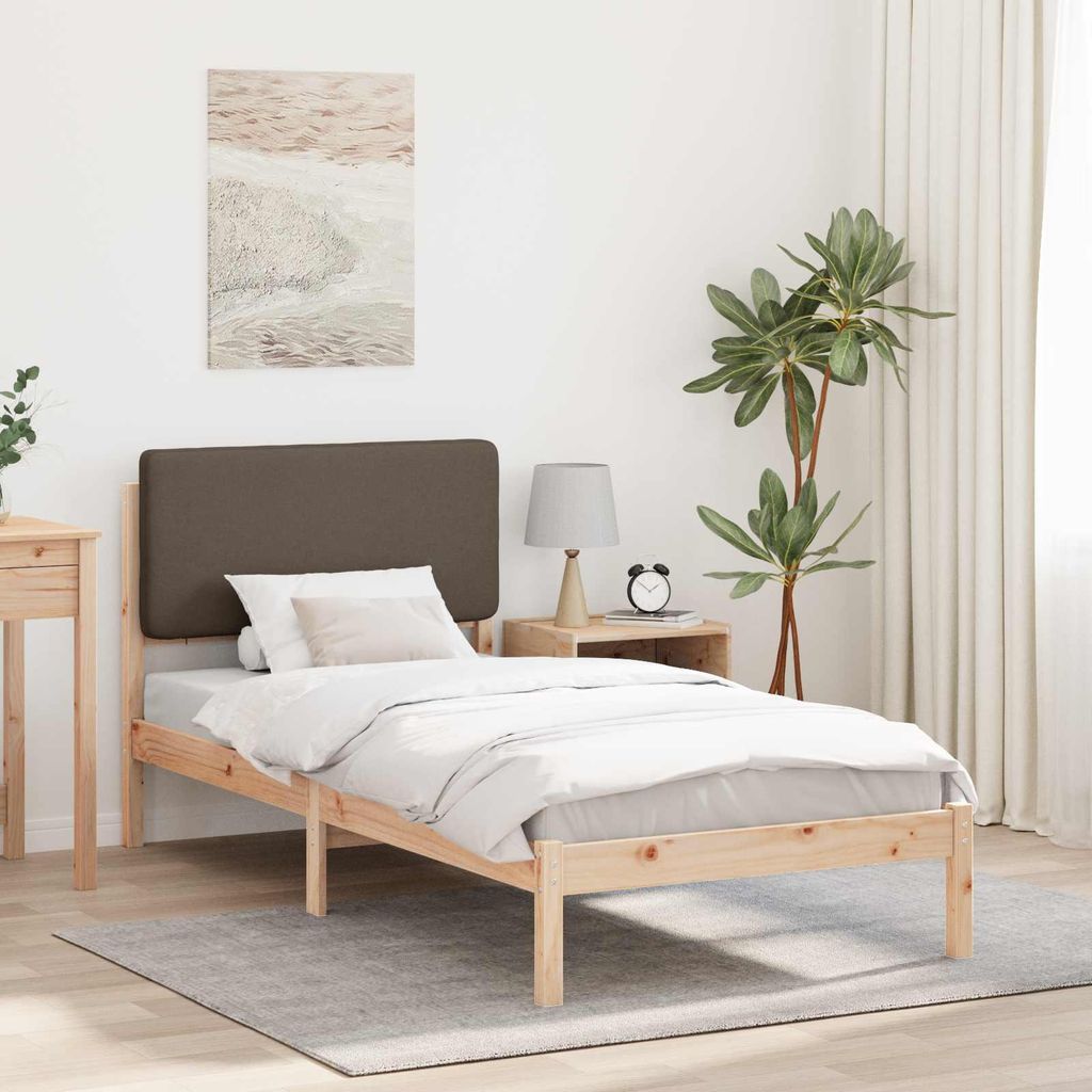 Maison Exclusive - Bettgestell mit gepolstertem Kopfteil Taupe 80 x 200 cm