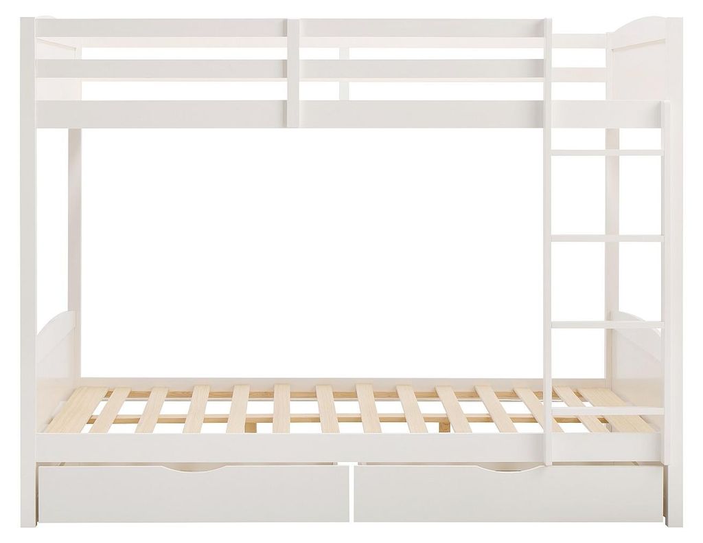 Etagenbett 2 x 120 x 200 cm - 2 Schubladen - Kiefer und MDF Produktbild 