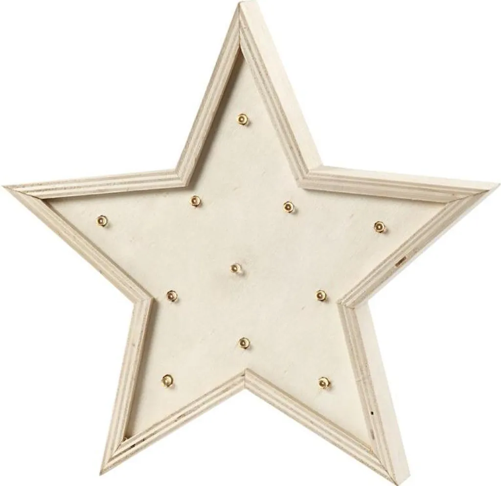 Stella Legno Naturale 26 cm - Decorazione Stile Scandinavo