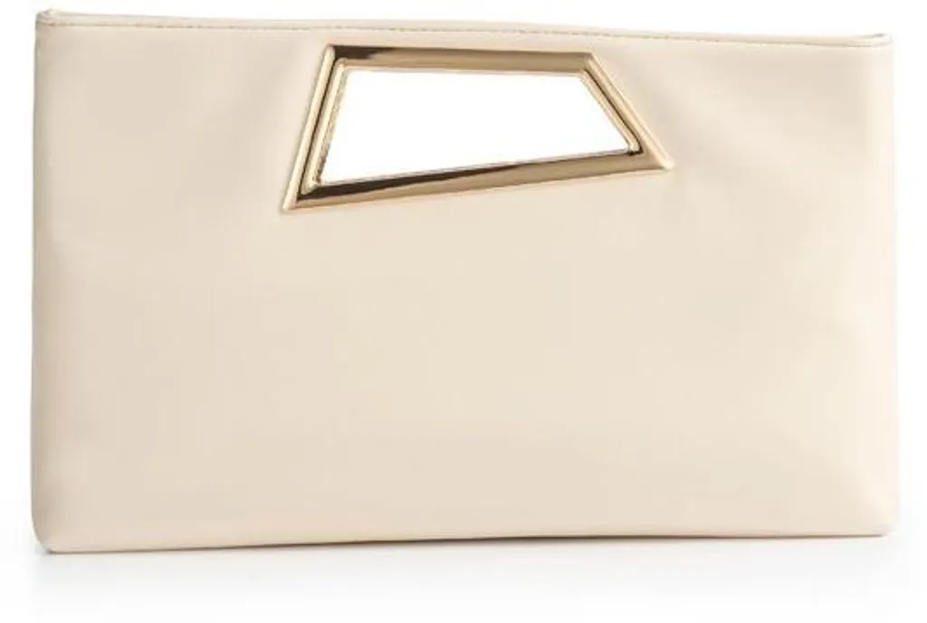 Sac de soirée pailleté crème en cuir PU avec bandoulière amovible chic