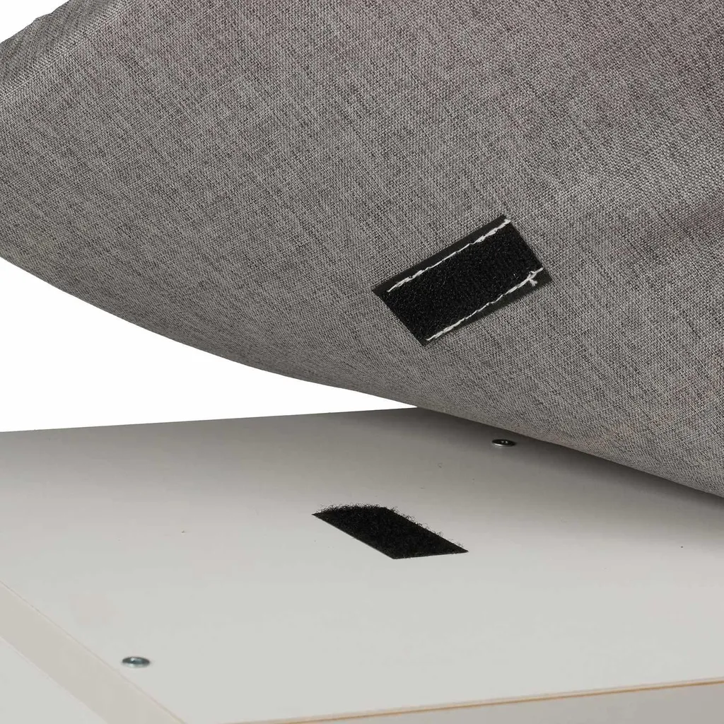 Banc à chaussures avec coussin gris et 10 compartiments de rangement - 6