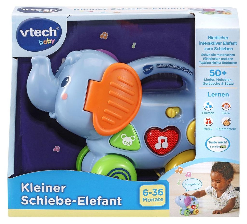 VTech Baby Kleiner Schiebe-Elefant, 0,5 Jahr(e), Mit Ton, Produktbild 