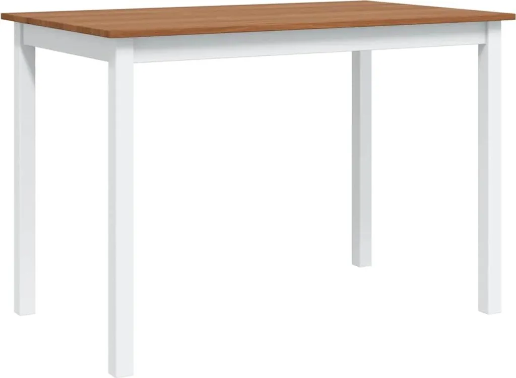 Ensemble de table à manger bicolore 5 pièces marron et blanc - 2