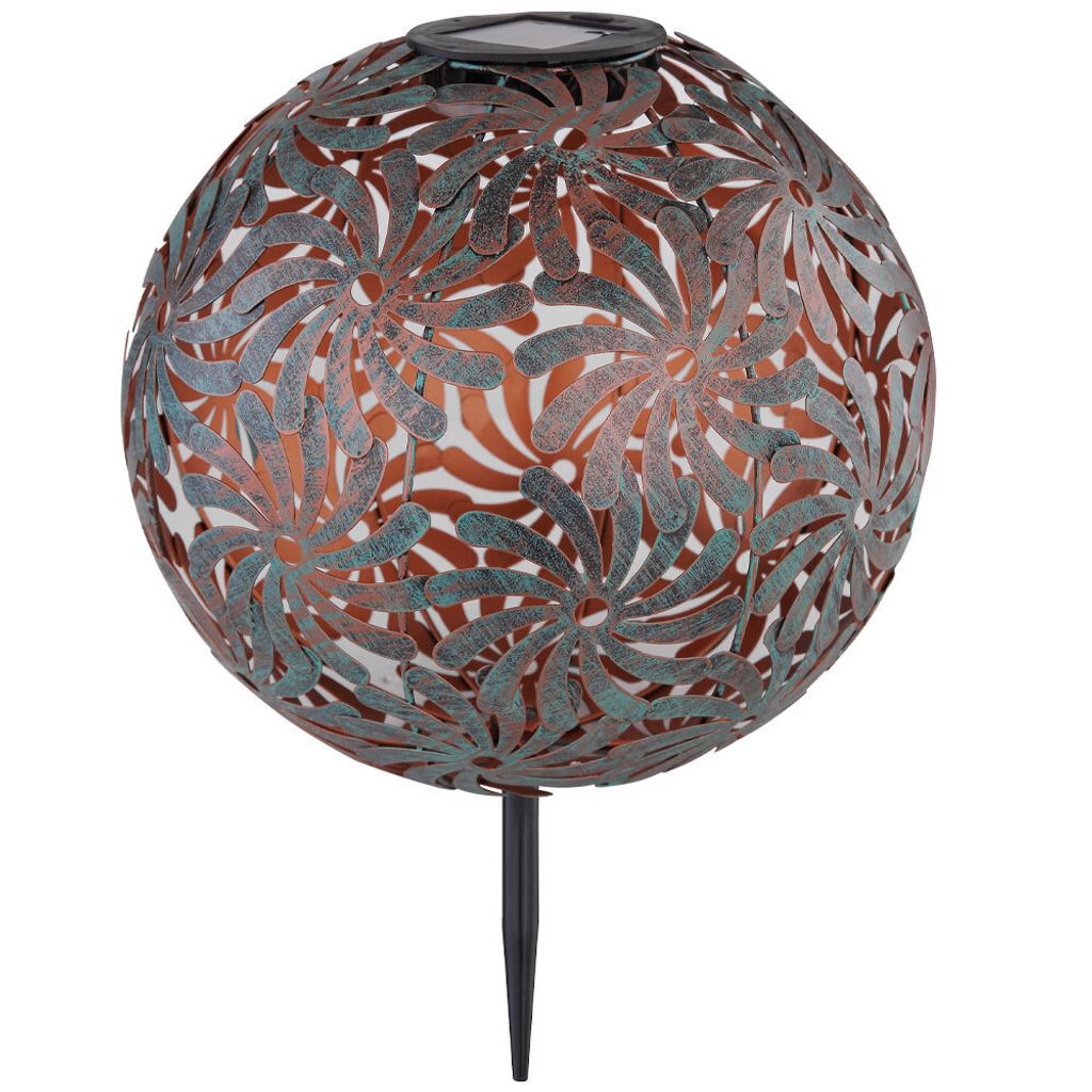 LED Solar-Steckleuchte, Kugel, antik-gold, D 26 cm