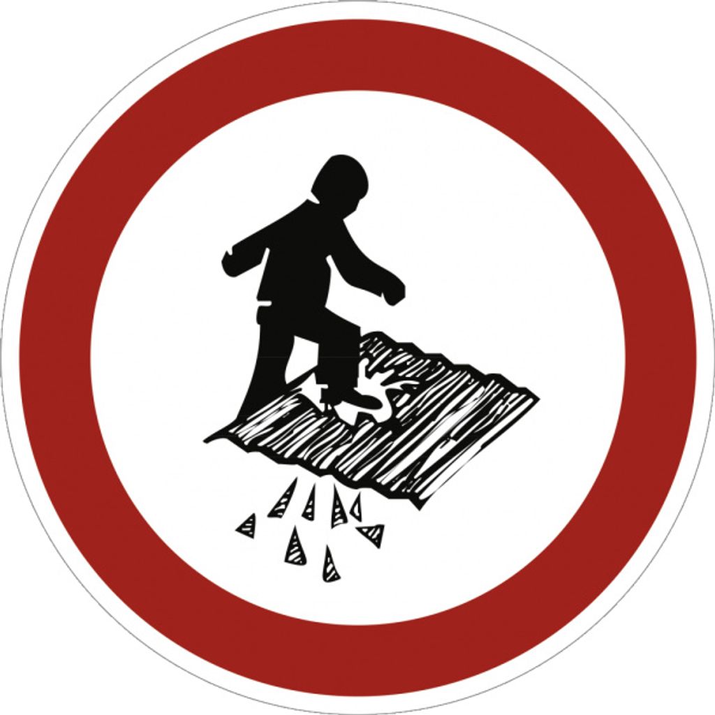 Dreifke Aufkleber (Folie) "Betreten verboten, Durchsturzgefahr", Ø20cm, Foli...