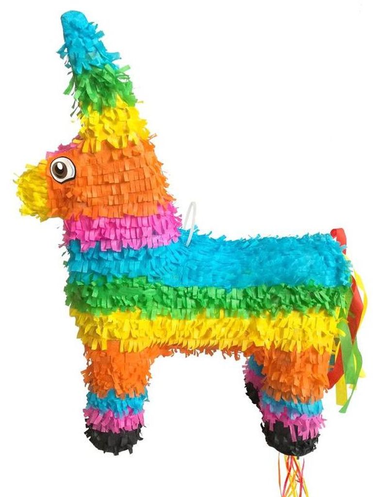 Bunte Esel-Pferd Piñata aus Papier für Kindergeburtstag & Produktbild 