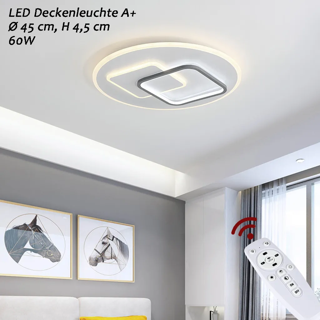 Plafonnier LED Ø 47 cm Télécommande Luminosité et Couleur Réglables - 5