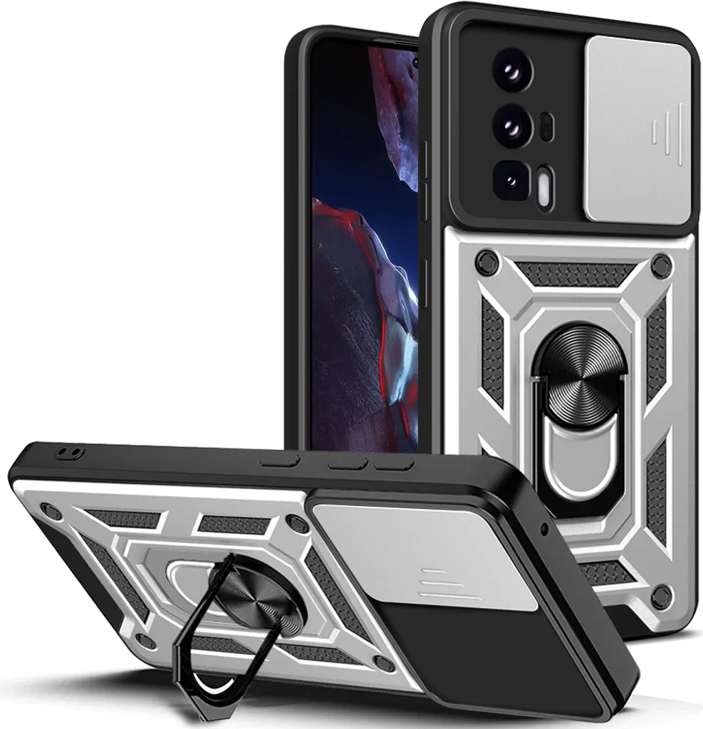Cover Antiurto Poco F5 Pro: TPU Rinforzato e Anello Supporto Auto - 1