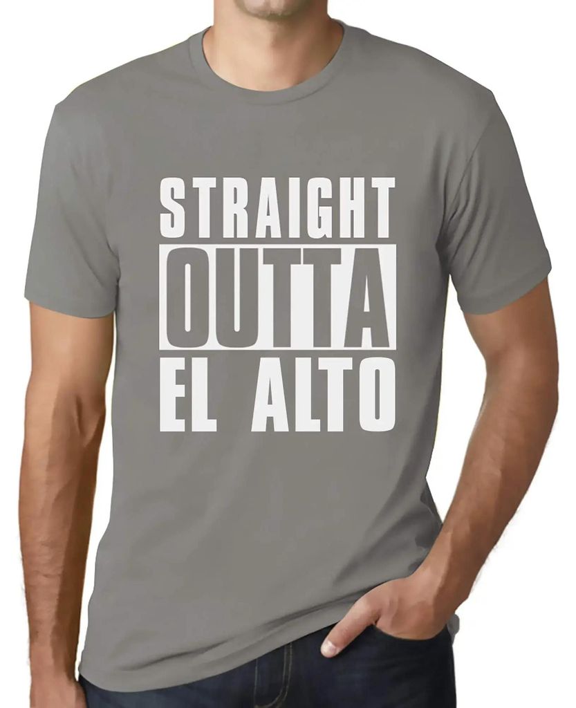 Herren Grafik T-Shirt Straight Outta El Alto Öko-Verantwortlich Vintage Jahrgang Kurzarm Lustige Druck Geburtstag Geschenk Mann
