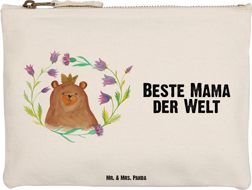 Mr. & Mrs. Panda Kosmetiktasche Bär Königin Größe M - Weiß Produktbild 