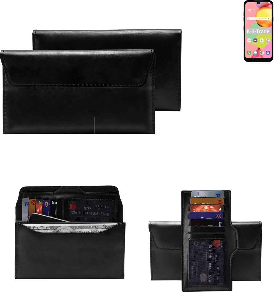 K-S-Trade Handy Hülle kompatibel mit LG Electronics Risio 4 Schutz Hülle Tasche Schutz Case Handytasche Kunstleder schwarz, 1x