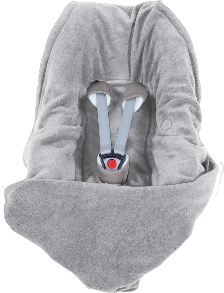 HOPPEDIZ Babydecke Fleece Einschlagdecke für Autositz und Kinderwagen stone