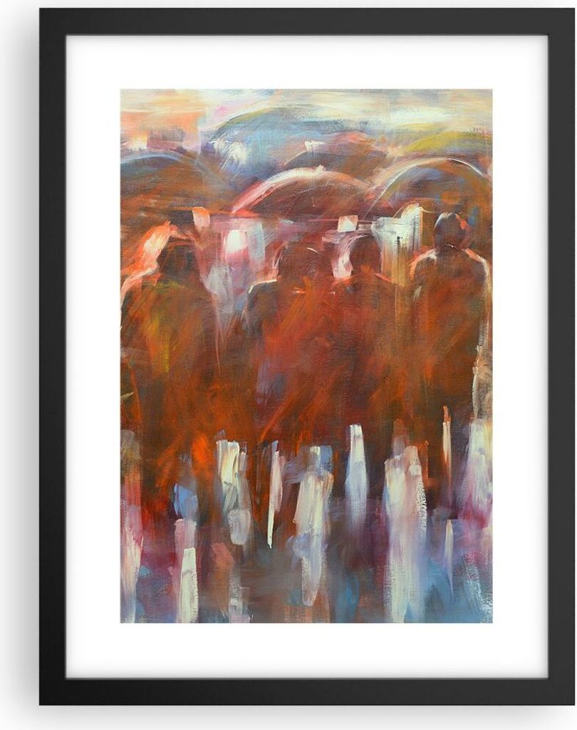 Gerahmtes Poster - Schwarzer Rahmen - Regenschirme Menschen Handwerk - 30x40 cm - Wand Bild - Wanddeko - Wandbilder - Wandposter - Bilderrahmen - B...