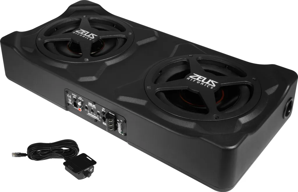 Hifonics ZRX220A Caisson de Basses Actif 20cm Ultra Plat avec Ampli