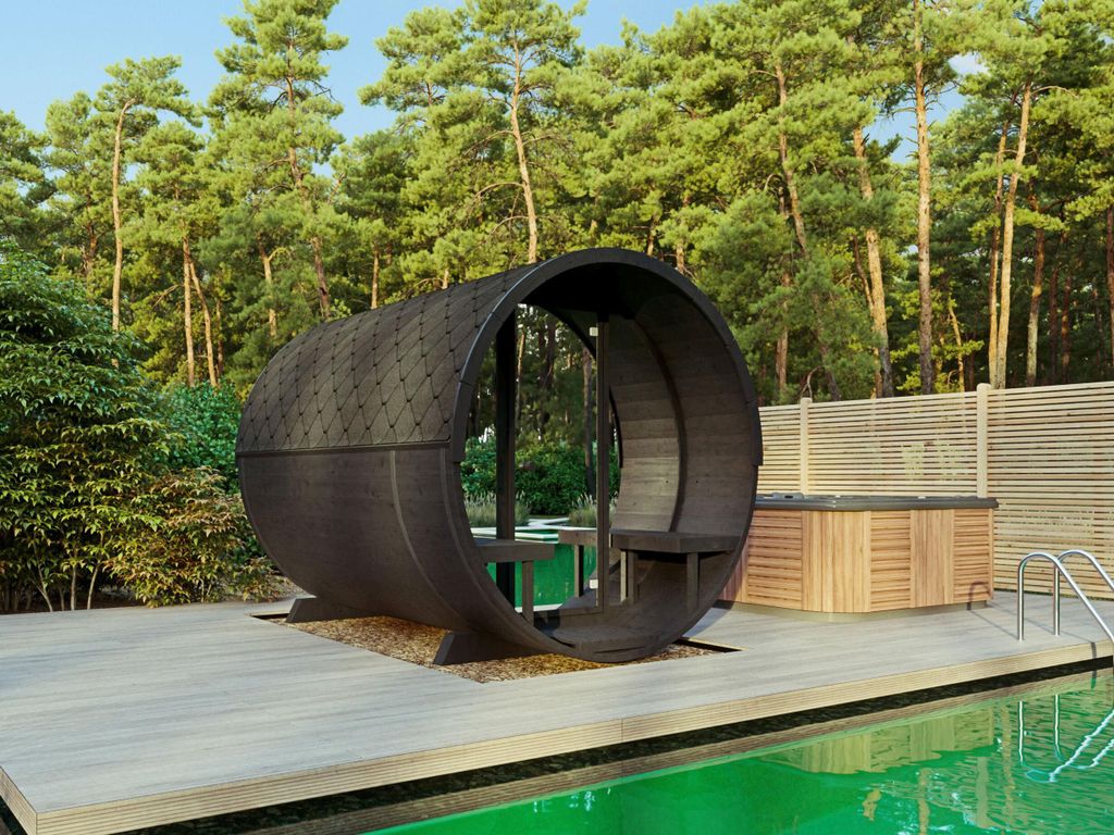 Fjordholz Fass-Sauna Modell Black Series 280