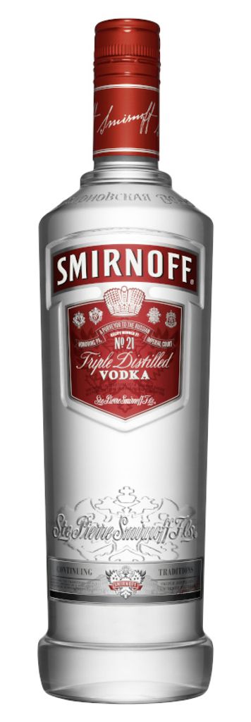 Distilled Label Red No. Smirnoff Triple Vodka