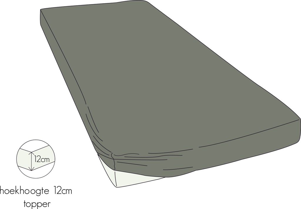 Kayori Perkal Spannlaken für Topper Shizu Farbe Taupe Größe 200x220