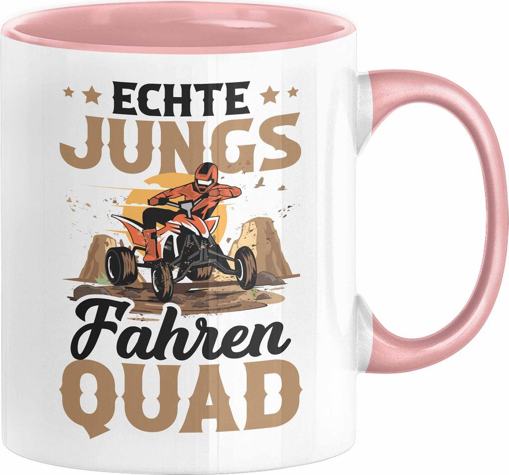 Quad-Fahrer Tasse Geschenk Echte Jungs Fahren Quad Geschenkidee (Rosa)