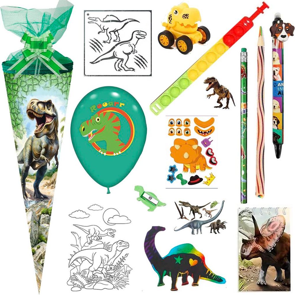 Nestler Schultüte Dino Rex 50 cm gefüllt Produktbild 