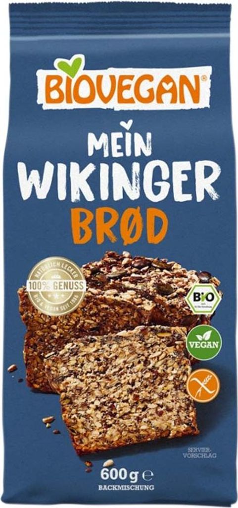 The image shows the packaging of a bread mix product, with a picture of the finished bread on the front.