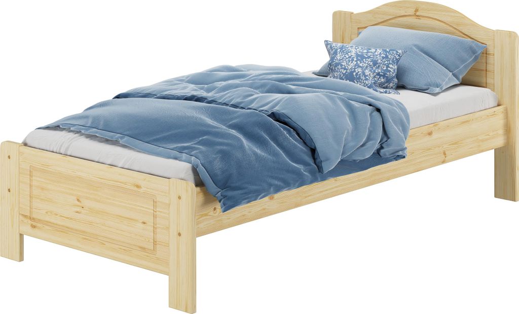 Bettrahmen Massivholzbett Kiefer natur Einzelbett 90x200 Futon Singlebett Zubehör wählbar V-60.37-09ohne Zubehör