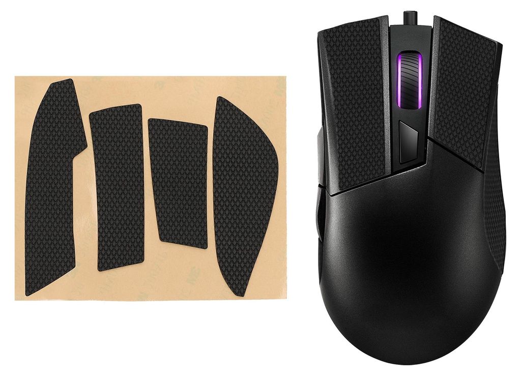 kwmobile Gaming Maus Grip Tape für ASUS ROG Gladius II Mouse Grip Tape - Rutschfestes Griffband für PC Maus - Schwarz