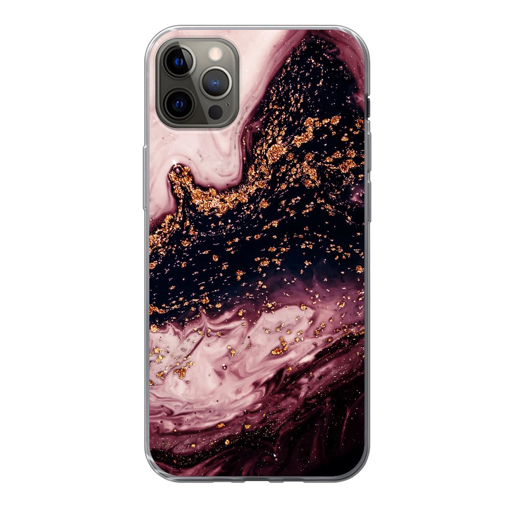MuchoWow Handyhülle Schutzhülle Hülle für iPhone 13 Pro Max Marmor - Natursteine - Mineralien Silikon Softcase Handy Hülle - Mobiltelefon