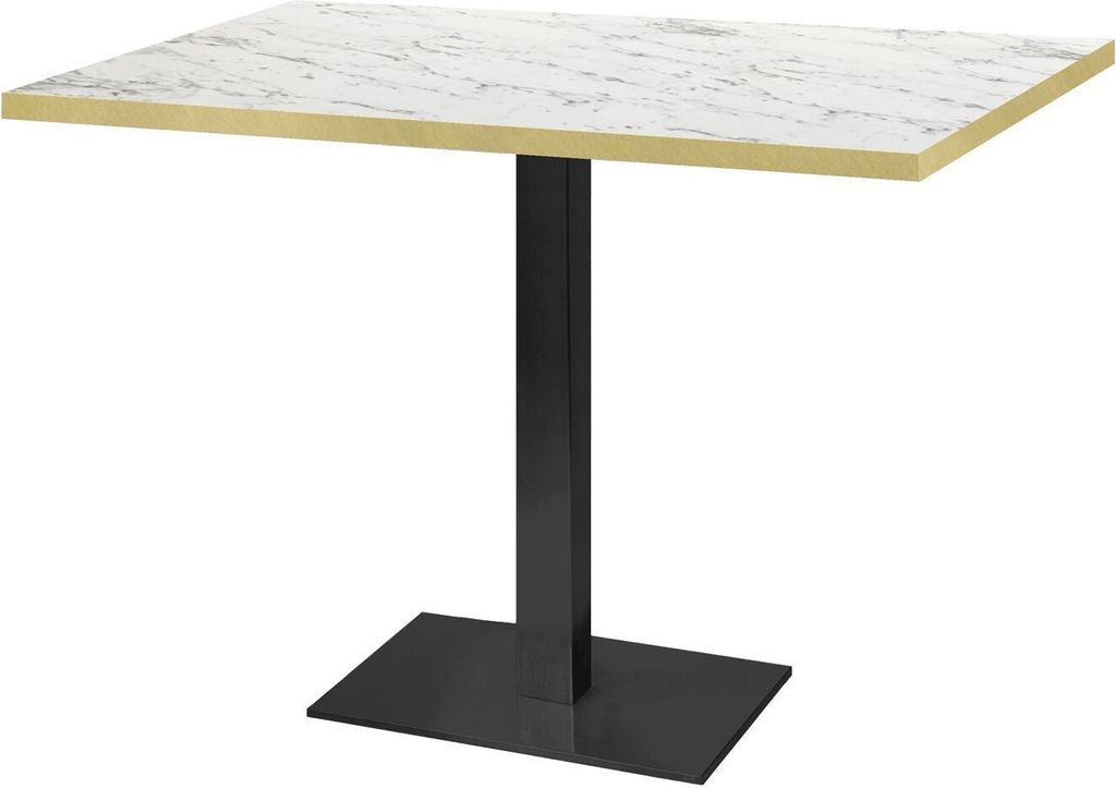 Tisch 120 x 70 cm – Mailänder Calacatta-Marmor mit Messingkanten