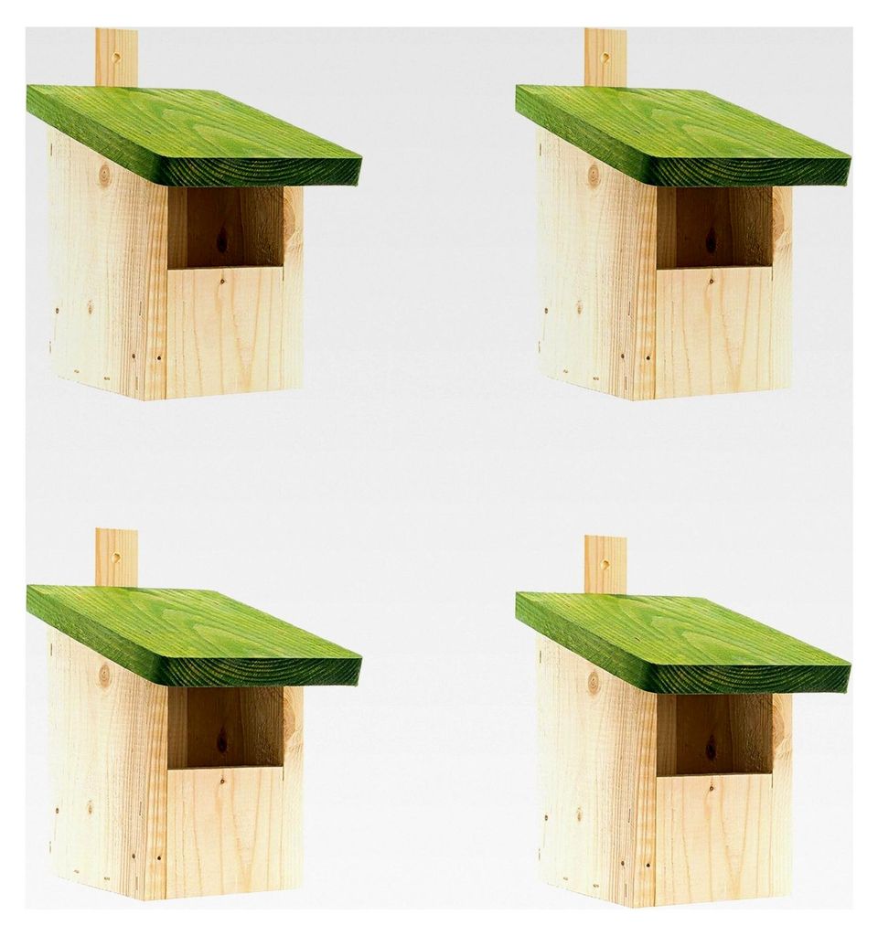 Nistkasten-Set aus Holz für Halbhöhlenbrüter, wetterfest
