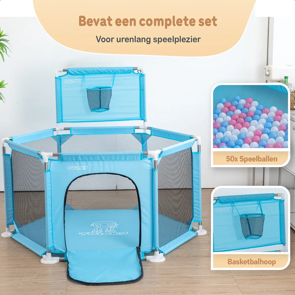 Parc Bébé Pliant avec 50 Balles - Espace de Jeu Constructible et Stable