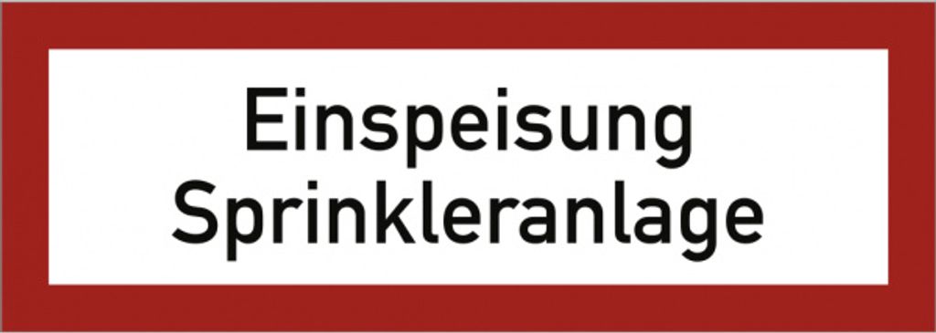 Dreifke Schild Einspeisung Sprinkleranlage, Alu, 297x105 mm