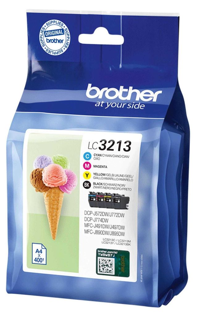 A package of Brother ink cartridges with an image of ice cream on the front.
