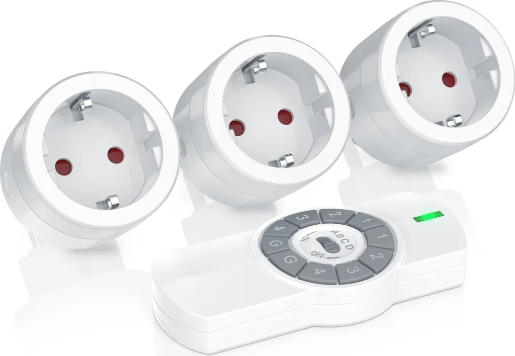 Bearware Kit de 3 Prises Radiocommandées avec Télécommande Portée 25m