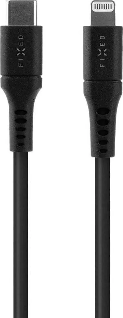 Câble Lightning 60W anti-nœuds en silicone noir 50cm USB-C haute vitesse