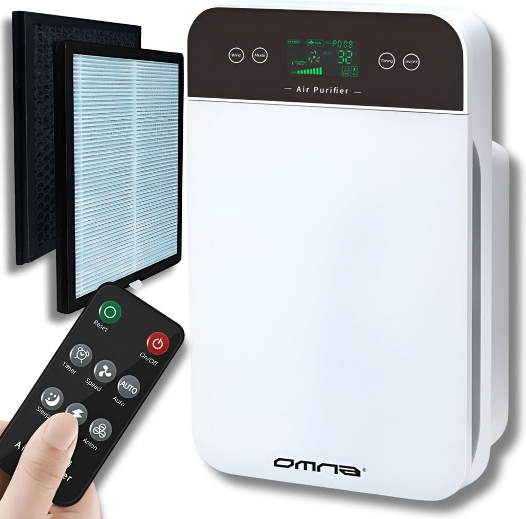 OMNA | Luftreiniger mit Ionisator - HEPA-Filter - für Allergiker - effektive Luftreinigung - leiser Betrieb