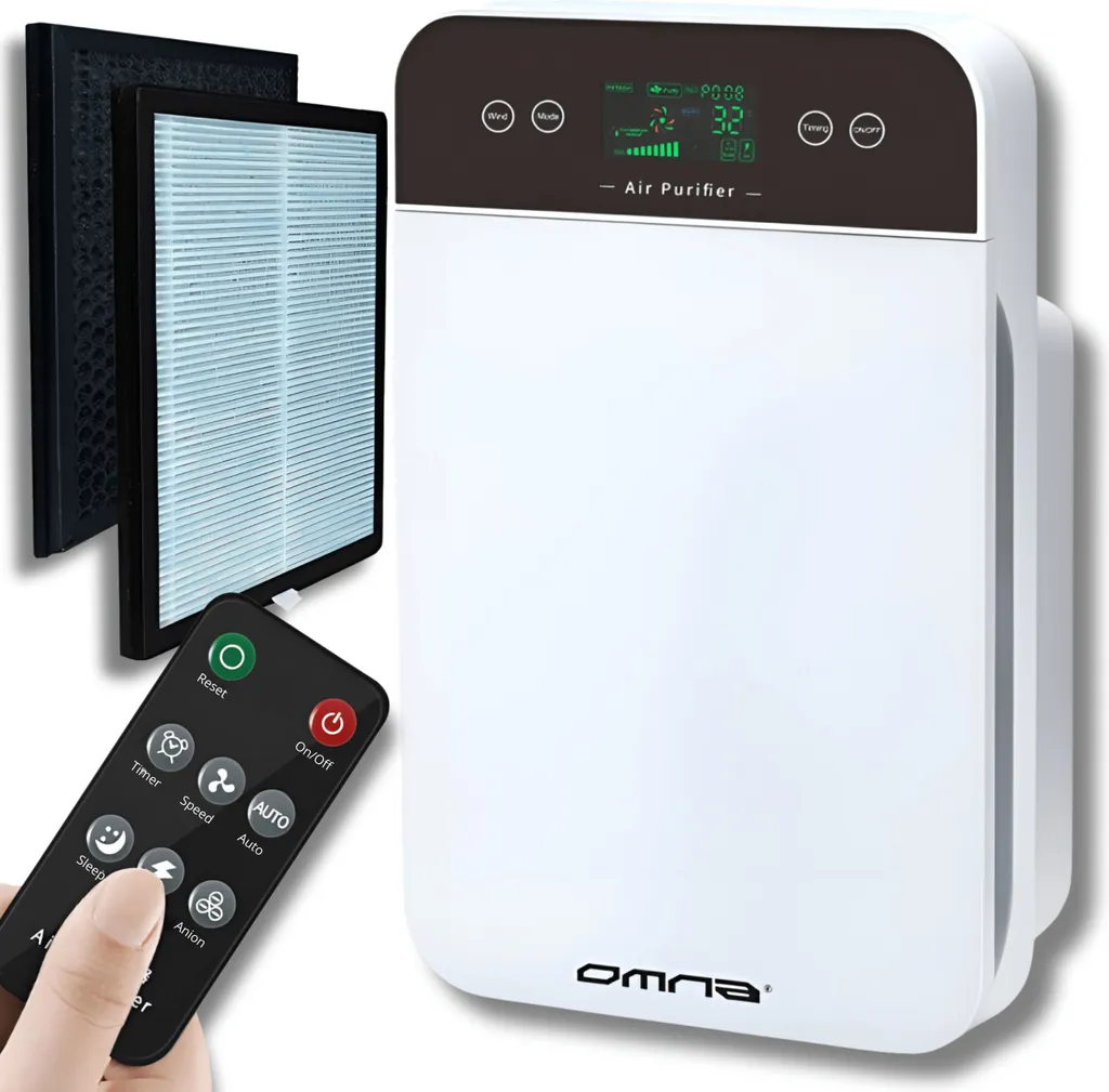 OMNA Purificateur d'Air avec Ionisateur et Filtre HEPA Haute Performance