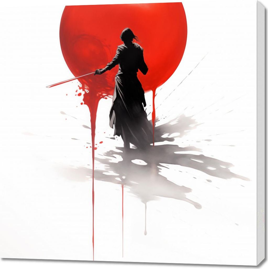 Bild 90x90cm Einsamer Samurai