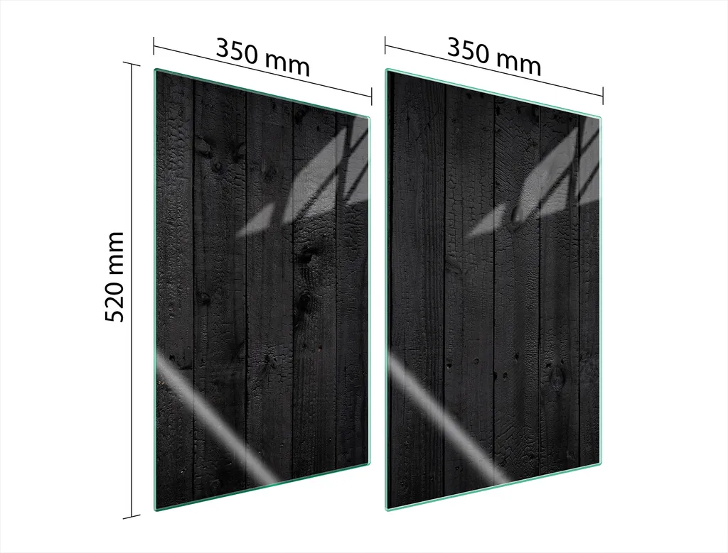 Copri Piano Cottura Vetro Temperato Nero 35x52 | Tagliere Design 2 Pezzi