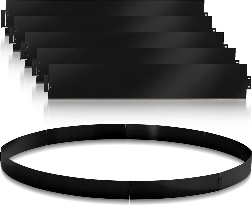 Clanmacy Rasenkante Metall Beeteinfassung Beetumrandung Mähkante Palisade Beetrand Schwarz 100x18cm 20m