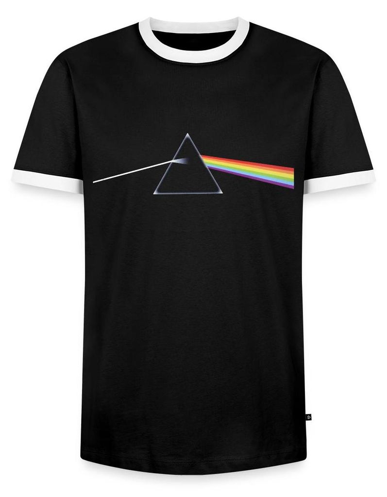 Spreadshirt Pink Floyd The Dark Side Of The Moon Männer Kontrast T-Shirt, XS, Schwarz/Weiß