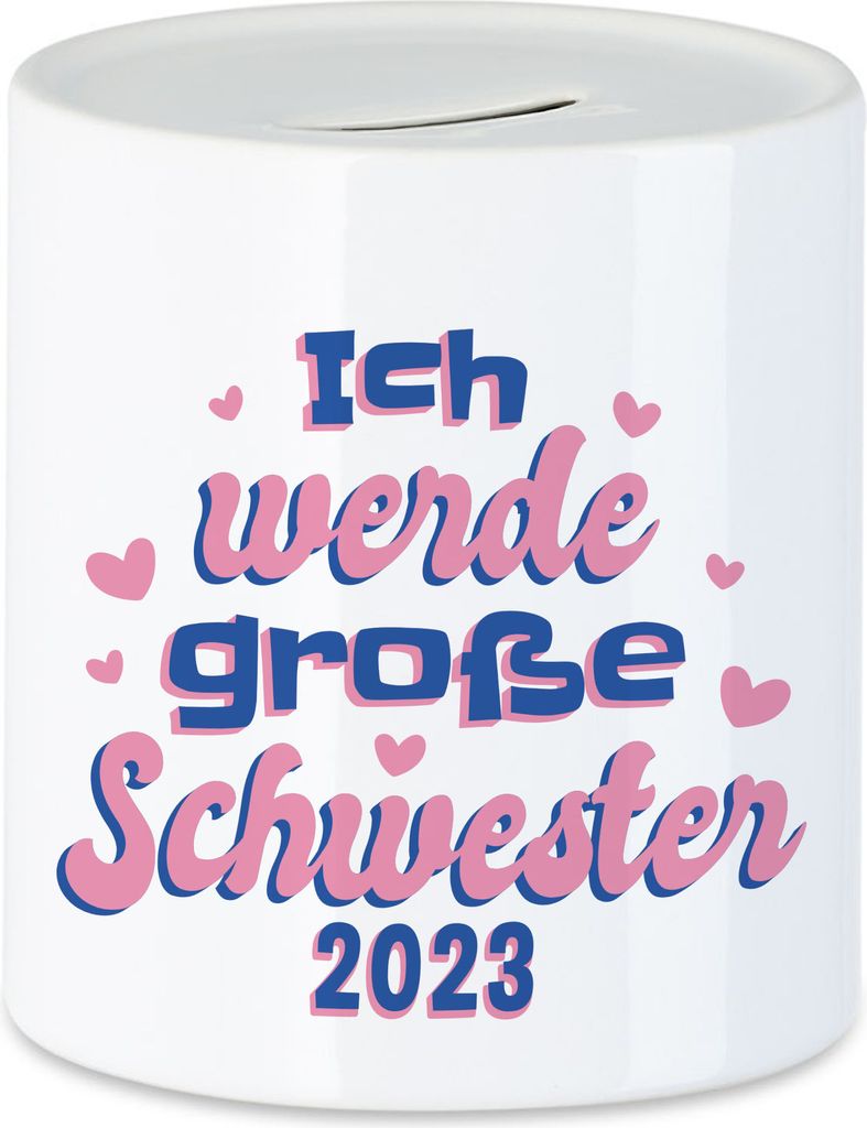 Ich Werde Große Schwester 2023 Spardose Süßes Motiv Schwangerschaft Idee Geschenk Baby-News