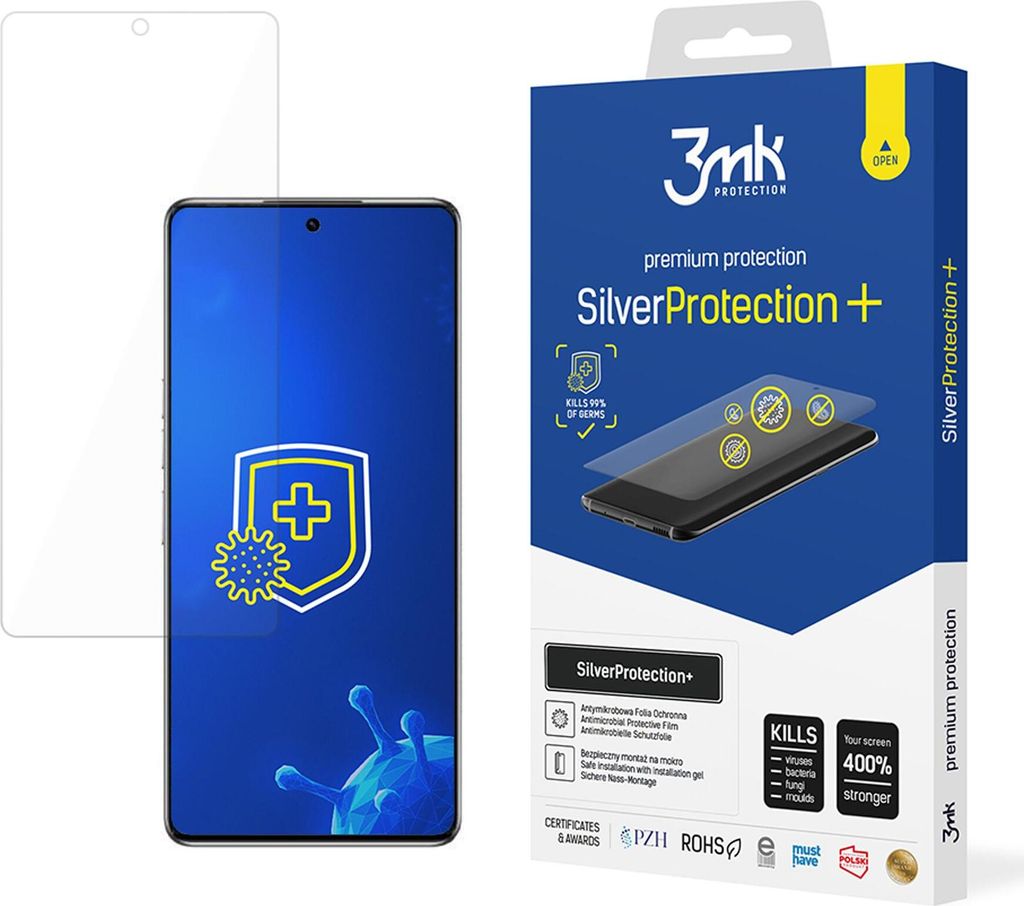 3mk Display Antimikrobielle Schutzfolie SilverProtection+ für Tecno Camon 30 Premier 0,21mm Self-Heal