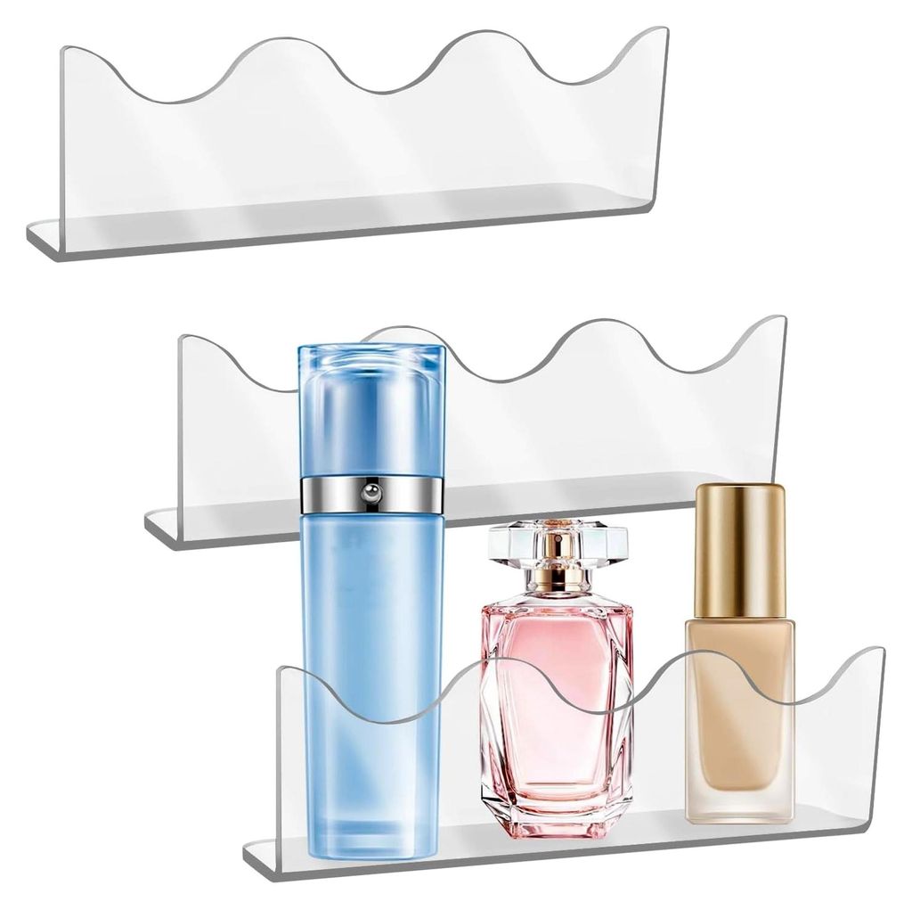 Acrylregal, schmales Wandregal zum Kleben, Ablage für das Bad ohne Bohren, schwebendes Bücherregal aus PVC, transparenter Regaltrenner, Wand- und...