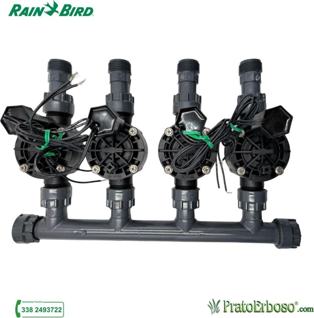 4-Stationen-Verteiler mit Rain Bird HV 24V Magnetventil