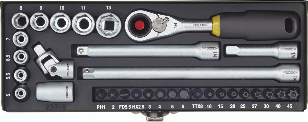 Proxxon Industrial Bits Metric 1/4 (6.3 mm) 32-piece 23078 Produktbild 