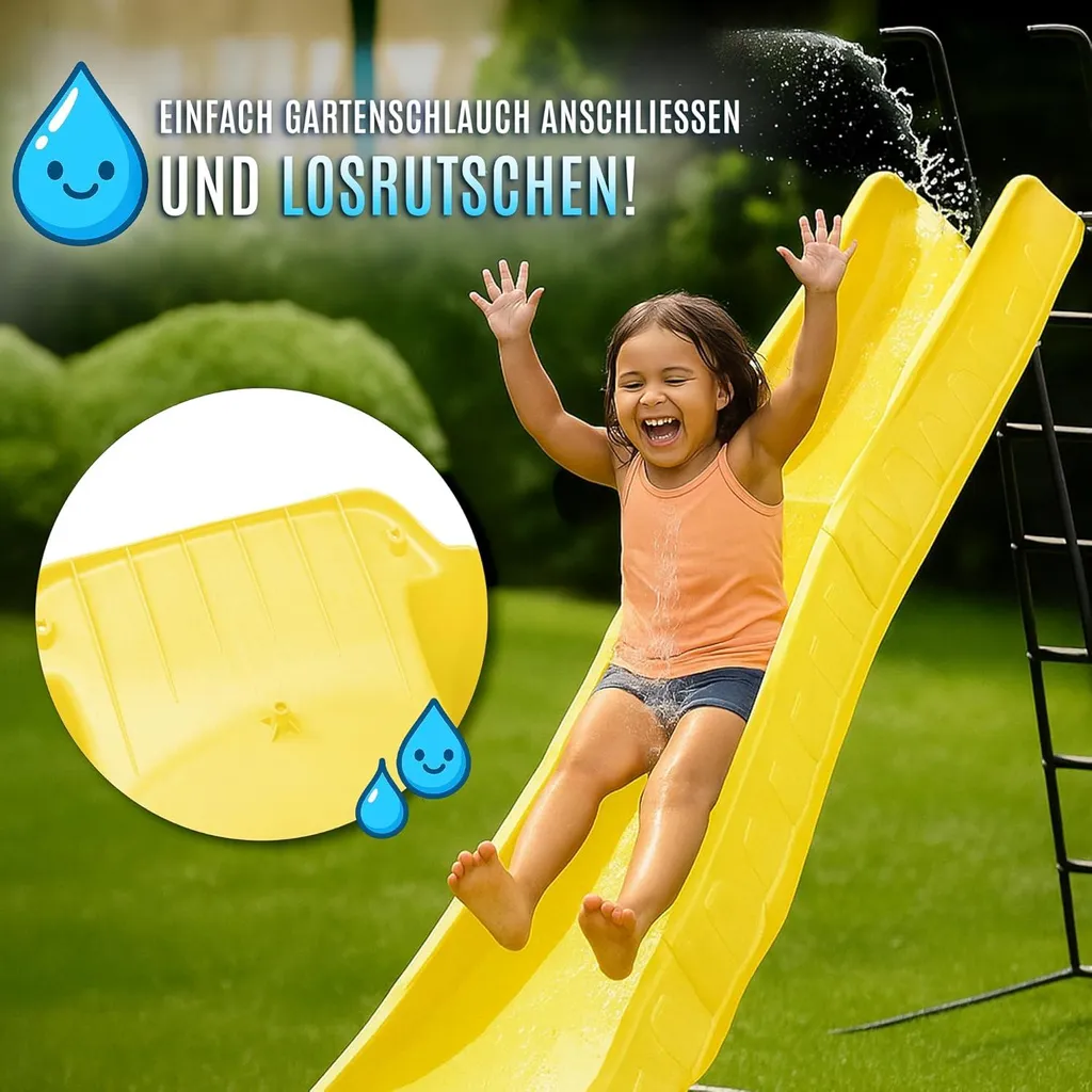 Toboggan 3m pour plateforme 150cm - Modèle robuste pliable - Jaune - 8