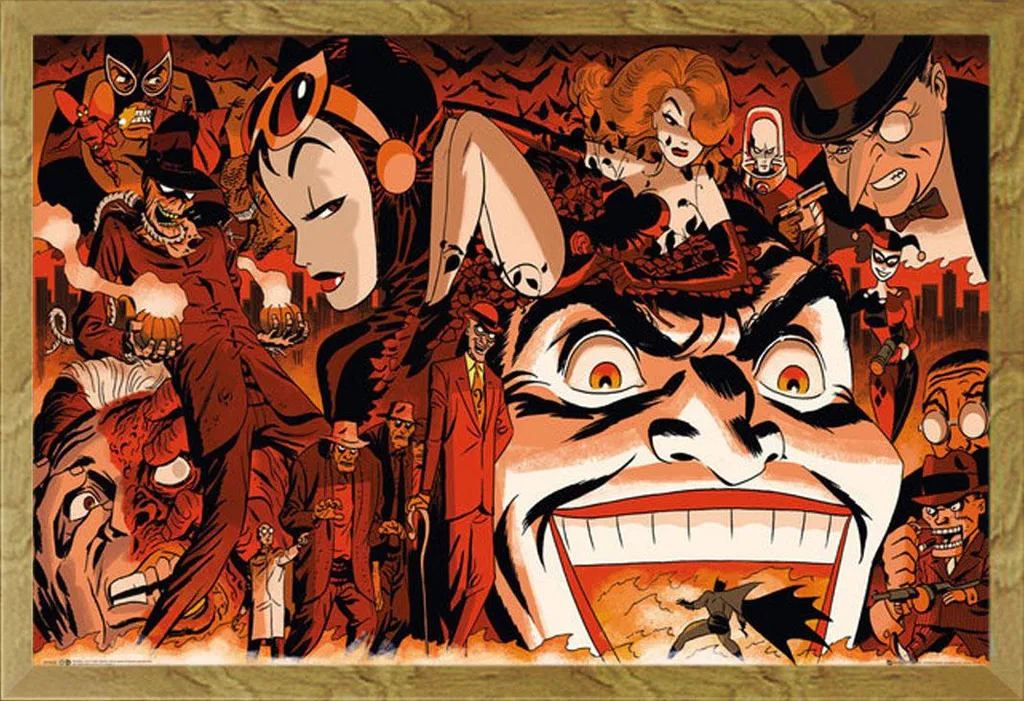 Batman Poster Villains Cornice Rovere Shinsuke® - Imperdibile DC Fan