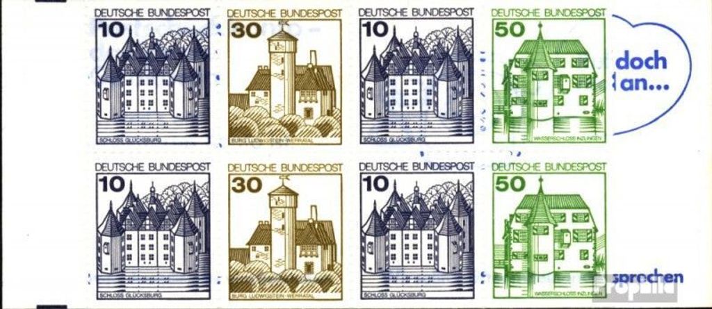 Briefmarken BRD (BR.Deutschland) 1980 Mi MH22s (kompl.Ausg.) postfrisch Burgen und Schlösser