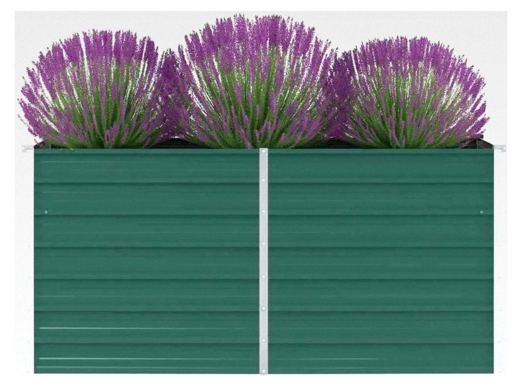 Hochbeet 160 x 80 x 77 cm Pflanzbeet Gartenbeet Frühbeet Verzinkter Stahl Grün